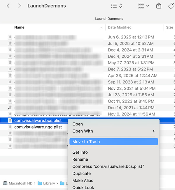 delete plist in macOS
