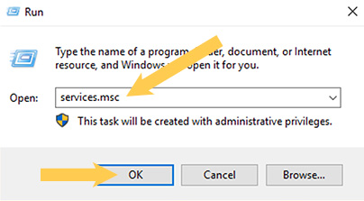 run services using services.msc